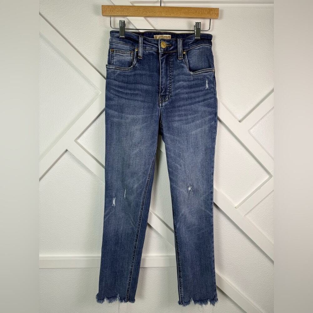 Kut From The Kloth Rachael Fab Ab High Rise Mom Jeans Size 00 Distressed Raw Hem